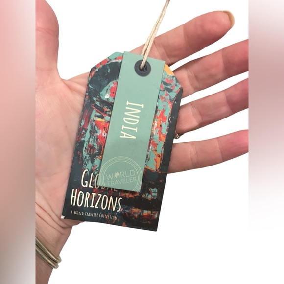 NWT Global Horizons Mosaic Cow Bell Chime Colorful Bells Hand Printed Flowers - Picture 4 of 5